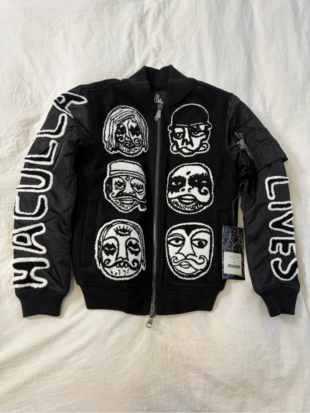 Haculla ‘Haculla Lives’ Wool Bomber Jacket Black